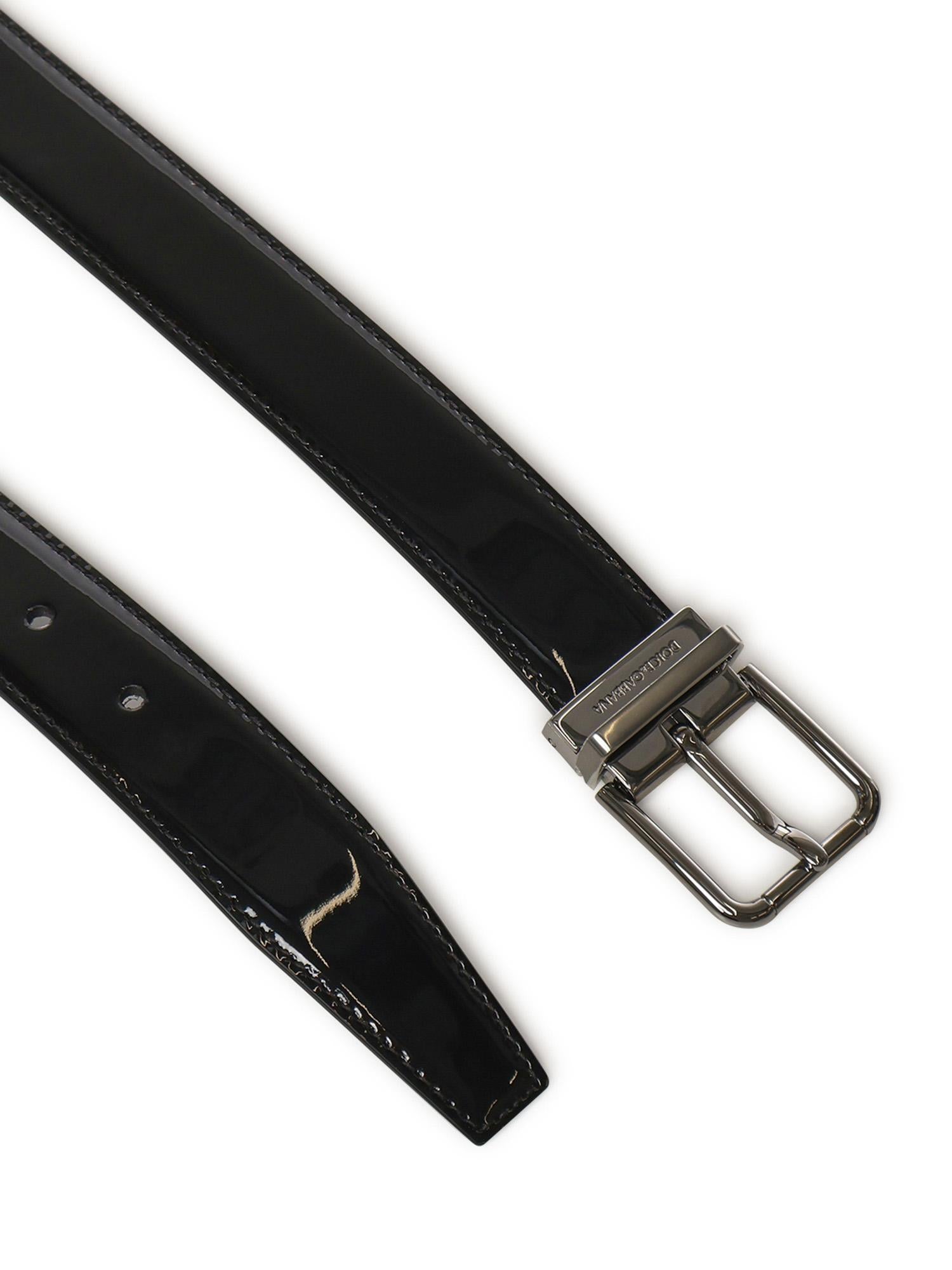 Cintura in pelle di vitello verniciata BC4703 A115380999 DOLCE & GABBANA 