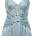 Abito lungo in seta IRS518THALIA AQUA CHIFFON MATT IRIS SERBAN 