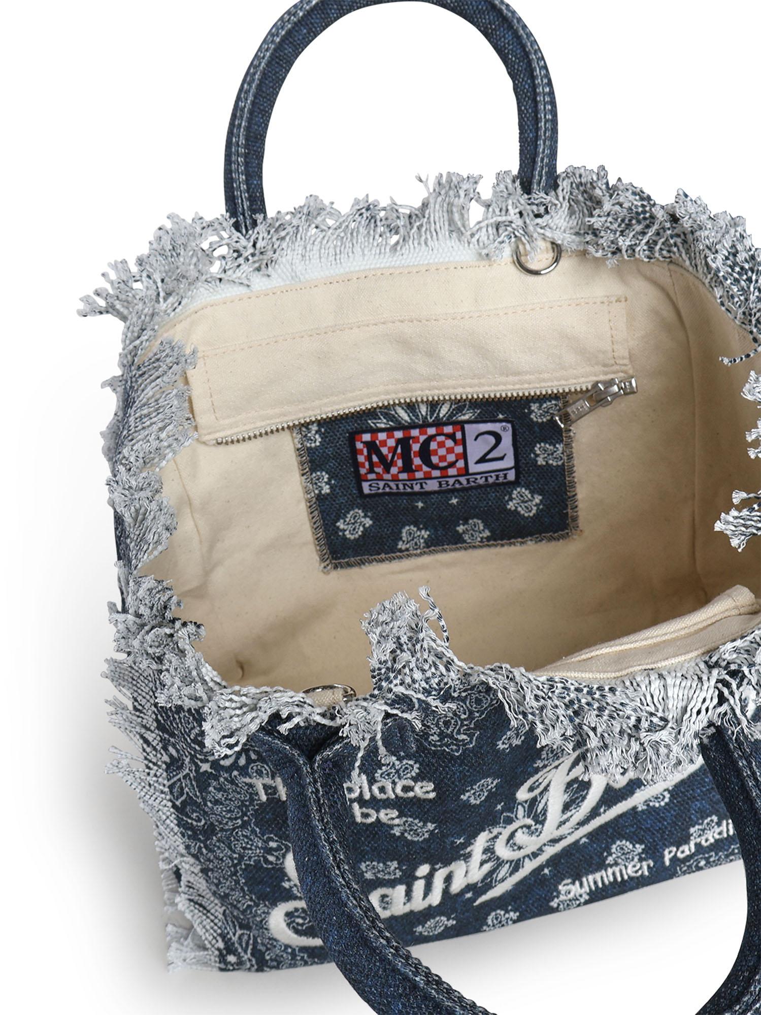 Borsa Colette in canvas con stampa bandana COL0001 09488L MC2 SAINT BARTH 