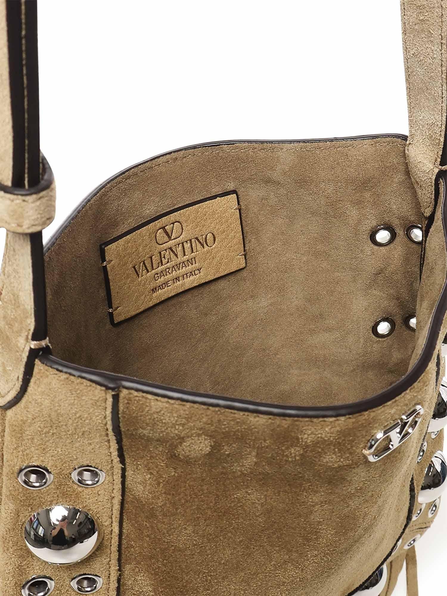 Borsa Nellcôte VLogo in suede con borchie 7Y2B0R34 JETRDX VALENTINO GARAVANI 