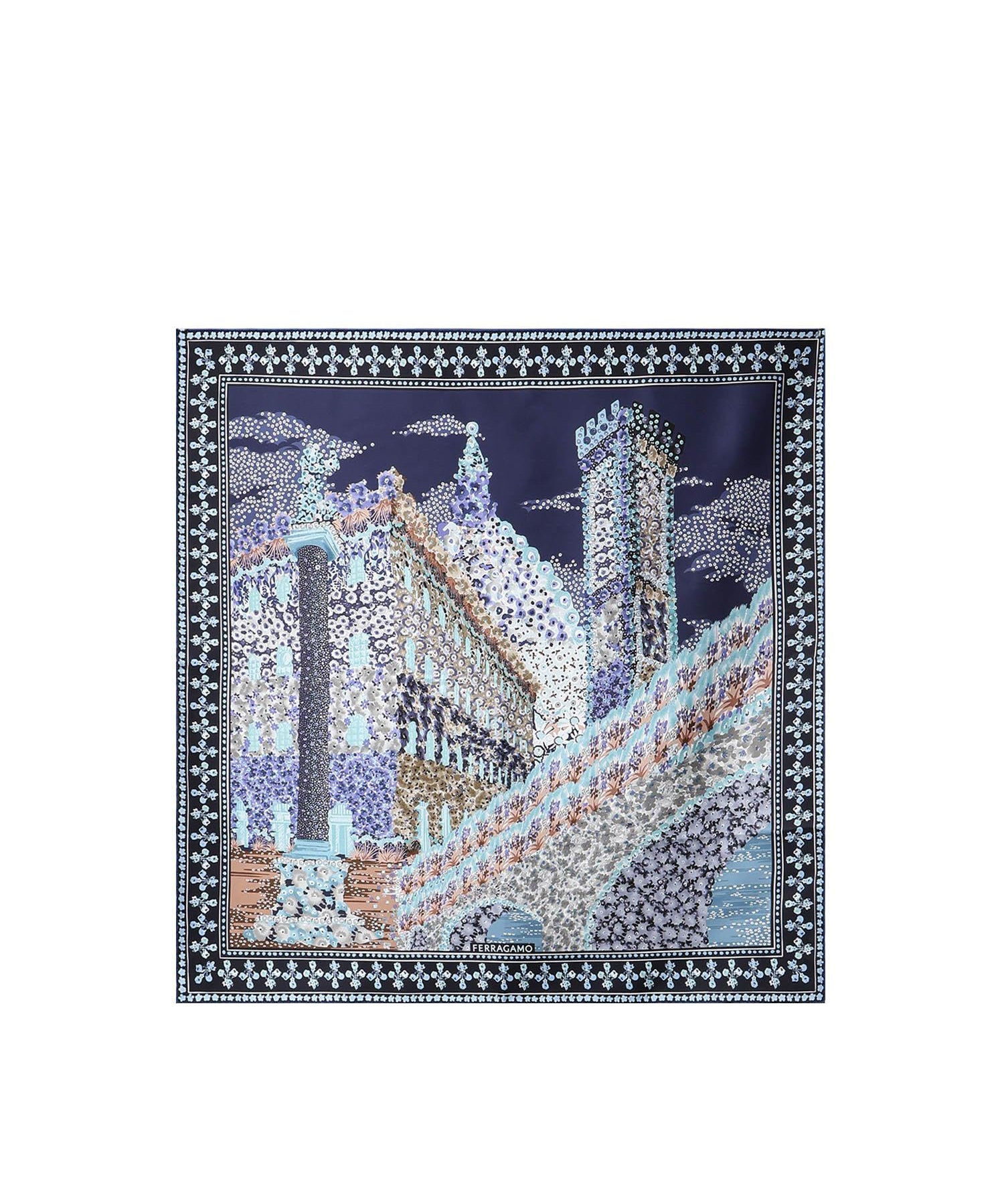 Foulard in seta con stampa<BR/> 310220 789936001 FERRAGAMO 