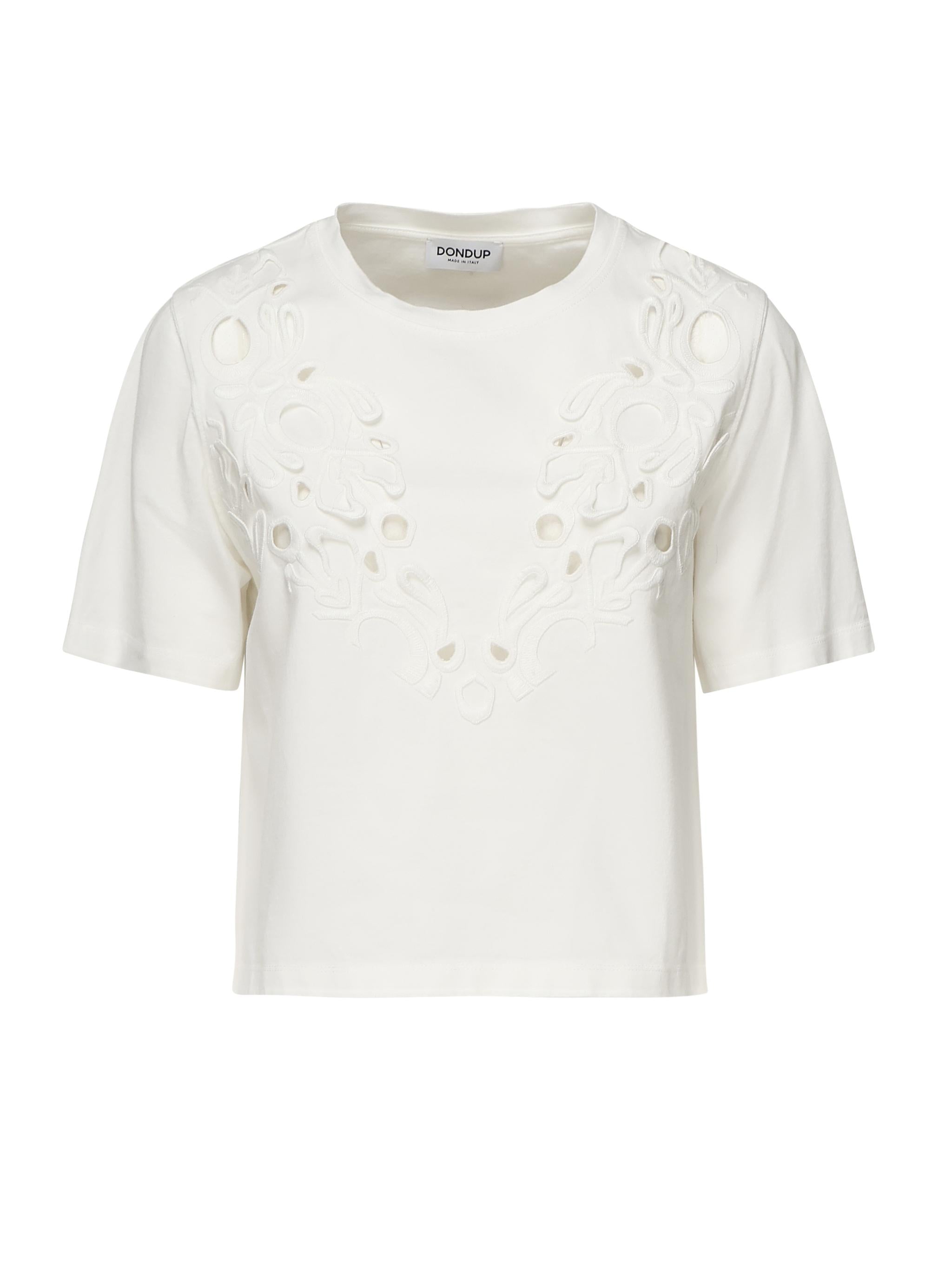 T-shirt cropped in jersey di cotone DS032 JF0352DXXXW000 DONDUP 