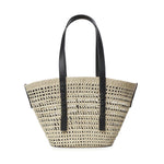 Borsa cesto Braid media in palma Iraca e pelle di vitello ASCPNIBX02 2165 LOEWE 