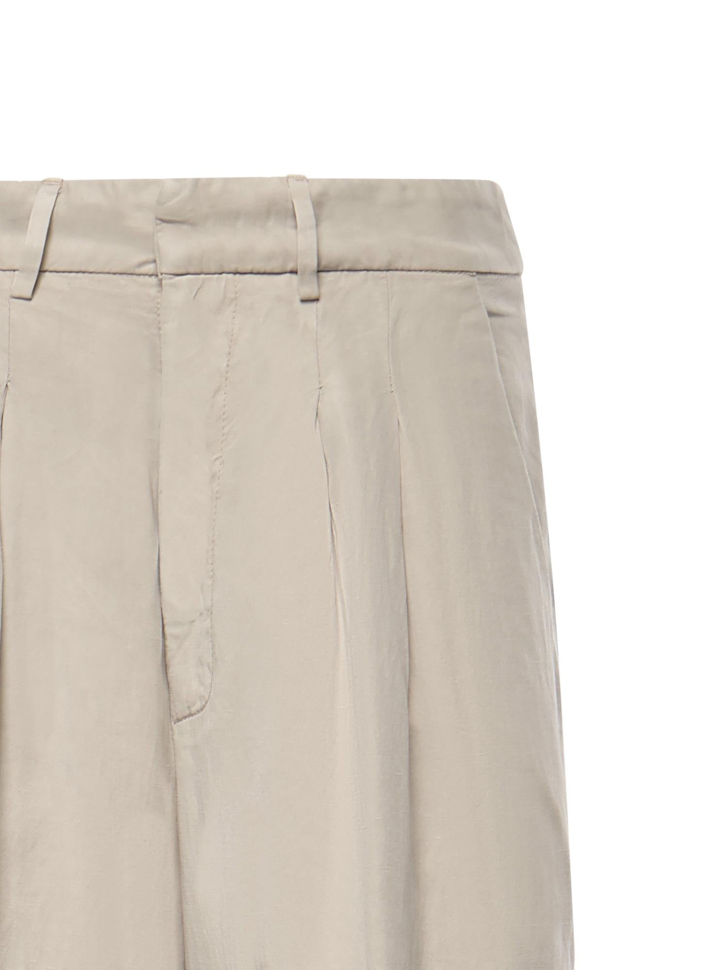 Pantaloni Elois in lino e lyocell DP843 CF0197DBM5010 DONDUP 
