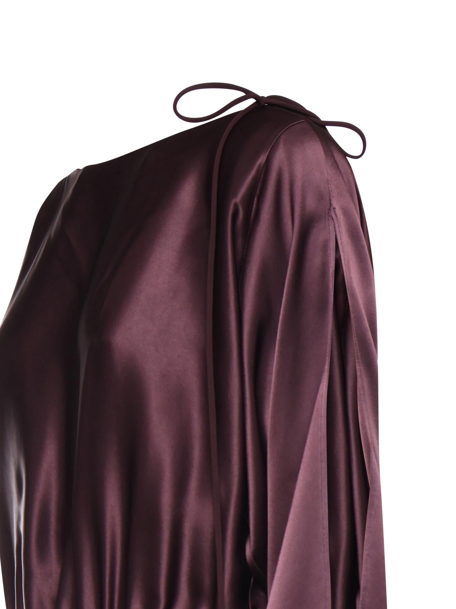 Abito lungo in satin con drappeggio 106677 A1Y5R57 PINKO 