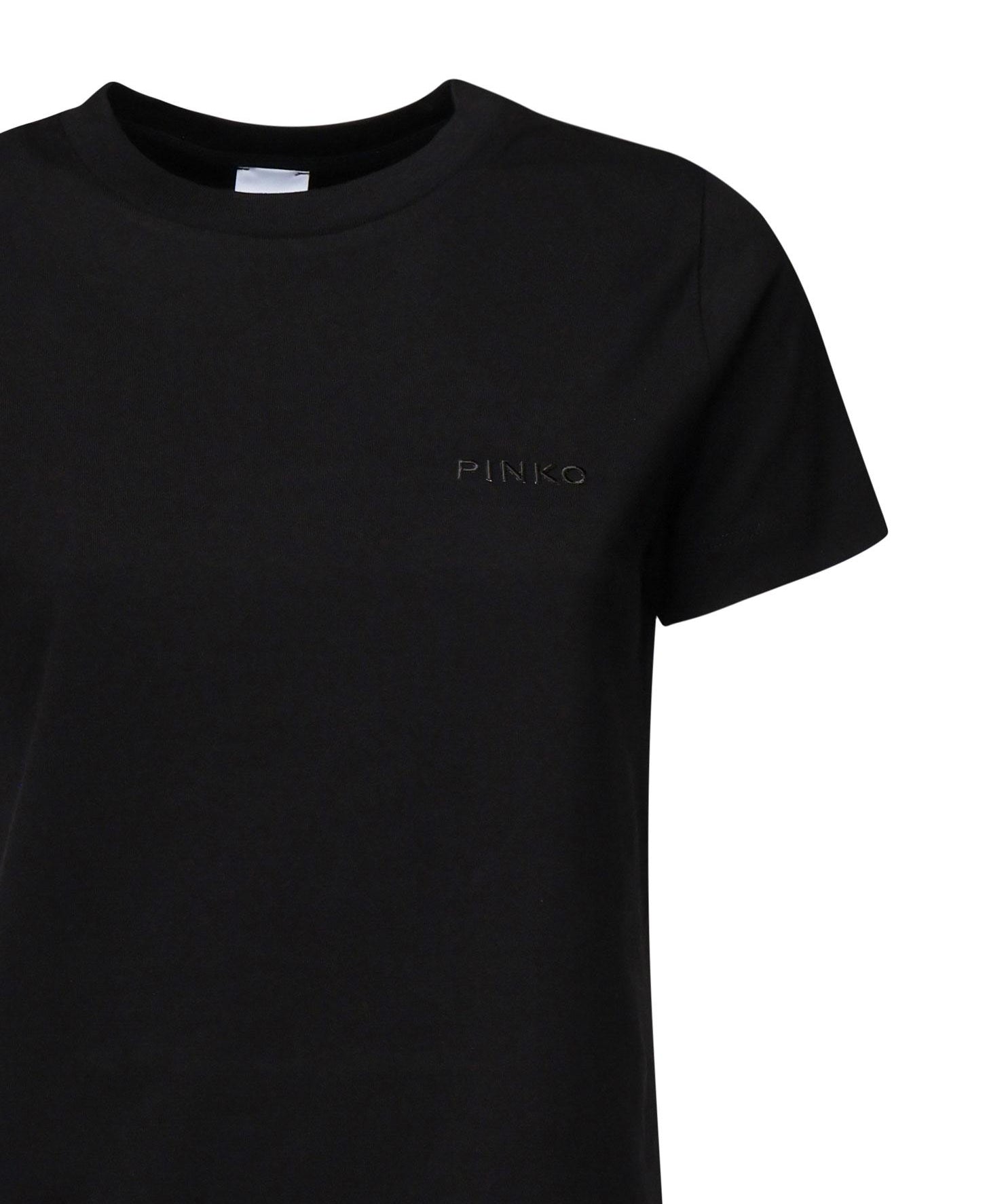 T-shirt mezze maniche ricamo logo 101752 A2HNZ99 PINKO 