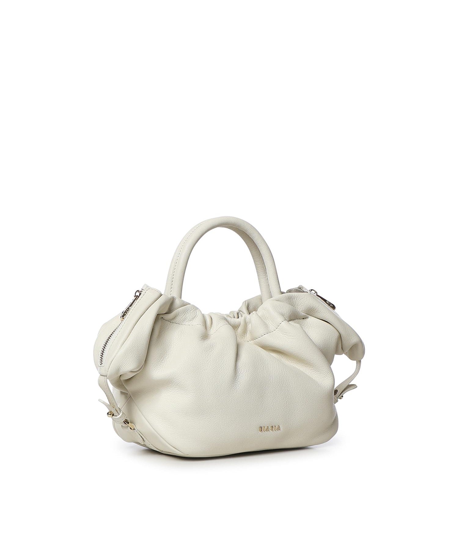 Mini bag in pelle con logo<BR/> BIBP9E702 AVORIO BIASIA 