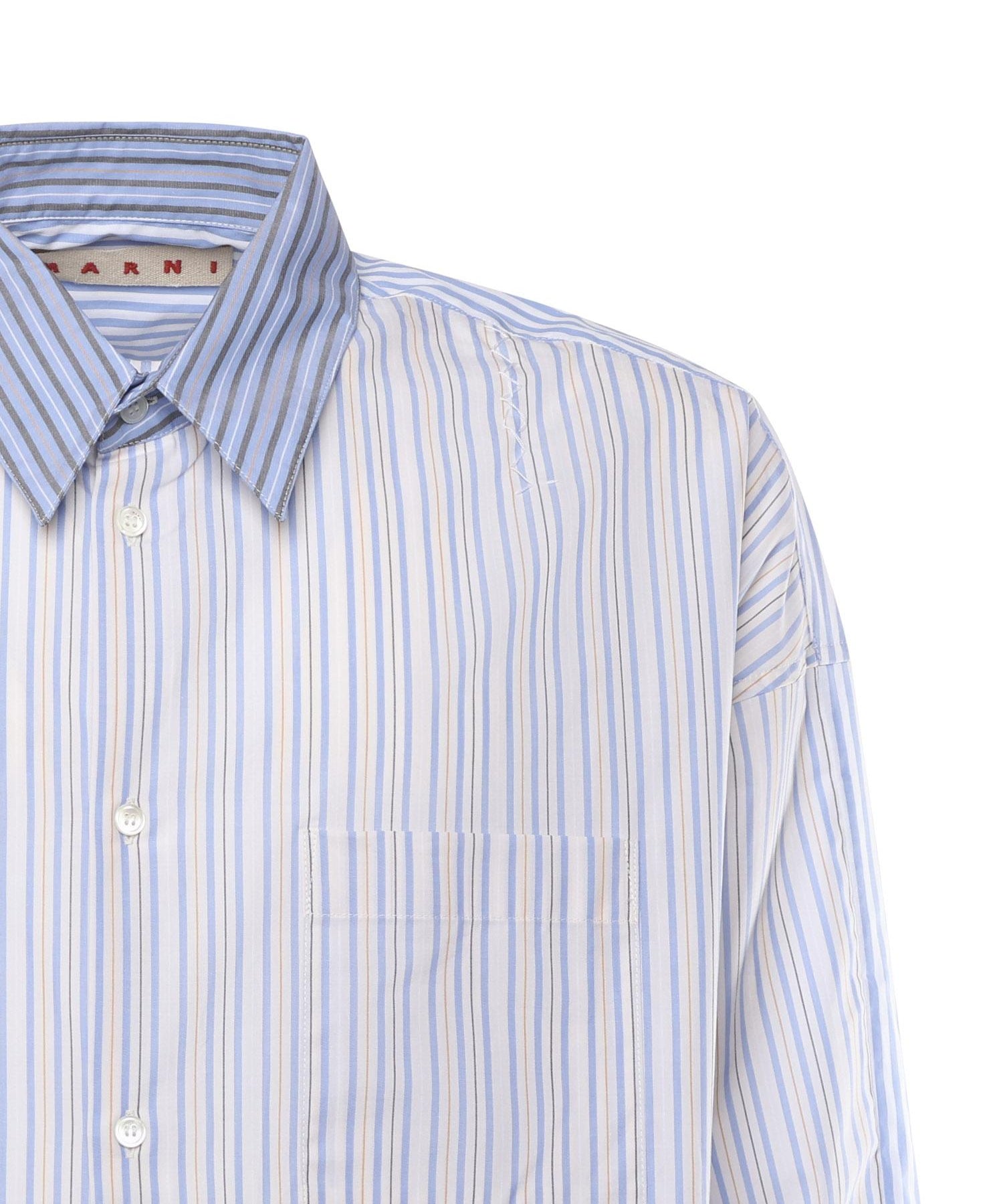 Camicia in cotone biologico con mix di righe CUMU0061SQ UTC529STB50 MARNI 