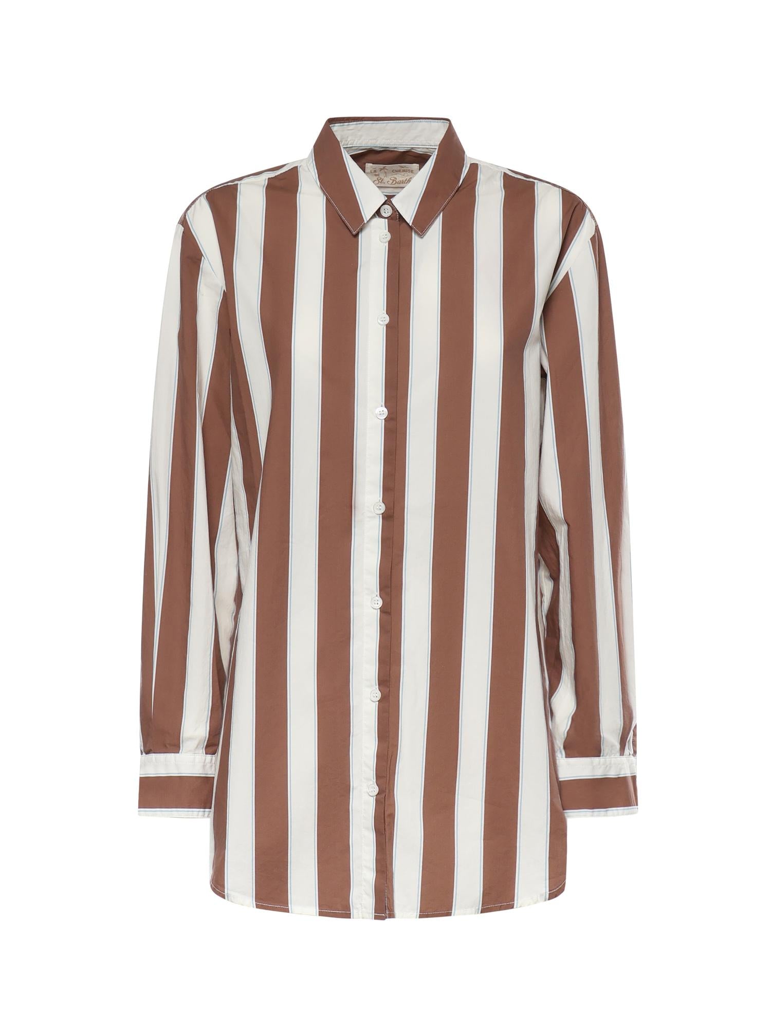 Camicia in cotone a righe con ricamo BRIG001 01418L MC2 SAINT BARTH 