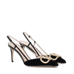 Pumps slingback Vlogo in velluto 7W2S0R01 XUPBBK VALENTINO GARAVANI 