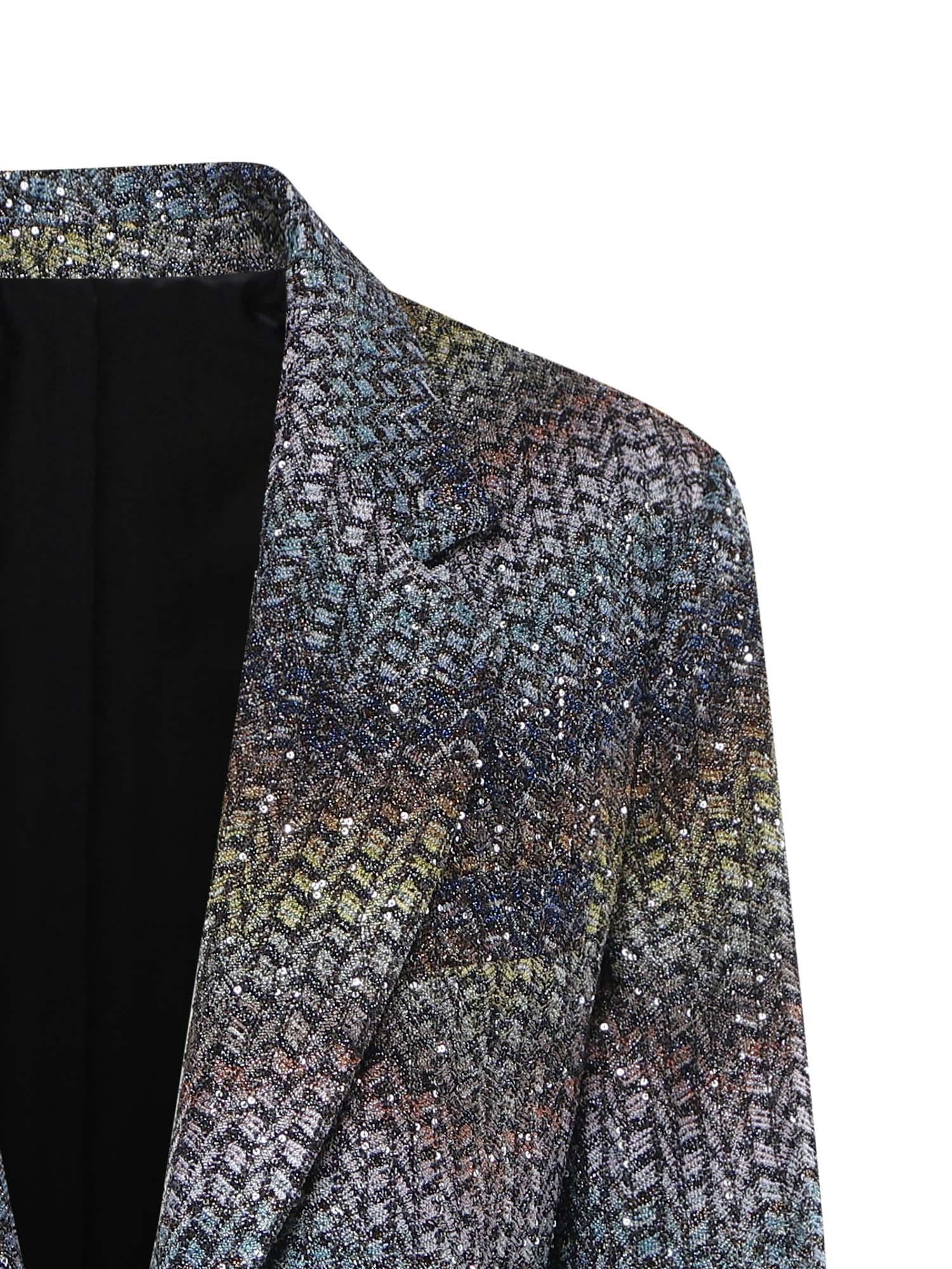 Blazer monopetto in viscosa lamé con paillettes DS26SF06 BC0065SMSNS MISSONI 