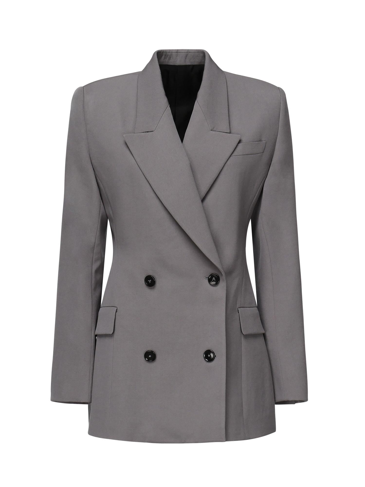 Giacca sartoriale doppiopetto in gabardine di lana AA9V1129T612B 284 ALAIA 