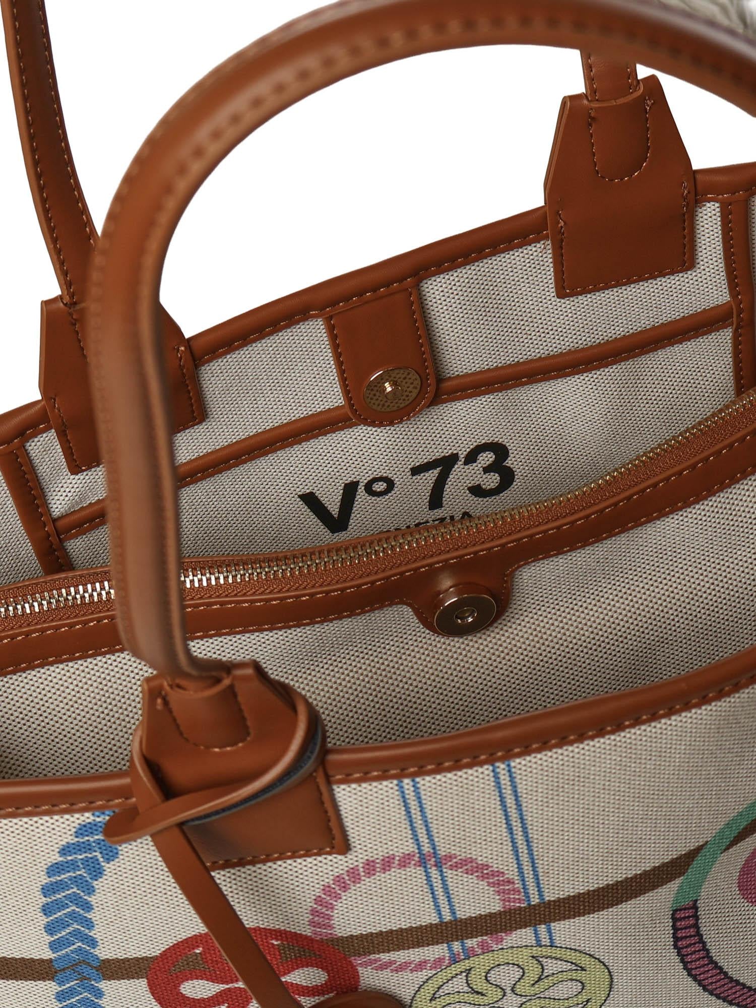 Borsa shopping con logo 73BS9MT02 GUENDAOFF WHITE/MULTICOLOR V° 73 