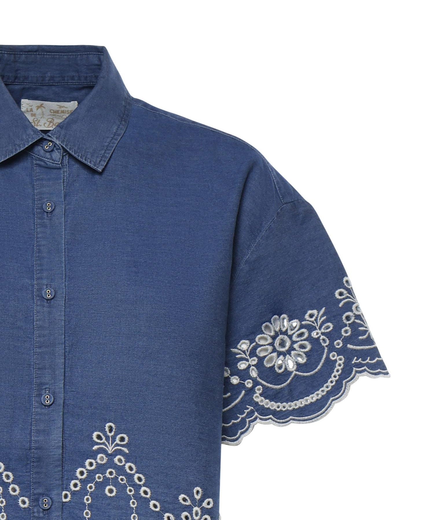 Camicia Clementine in chambray con ricamo CEM0001 00473L MC2 SAINT BARTH 