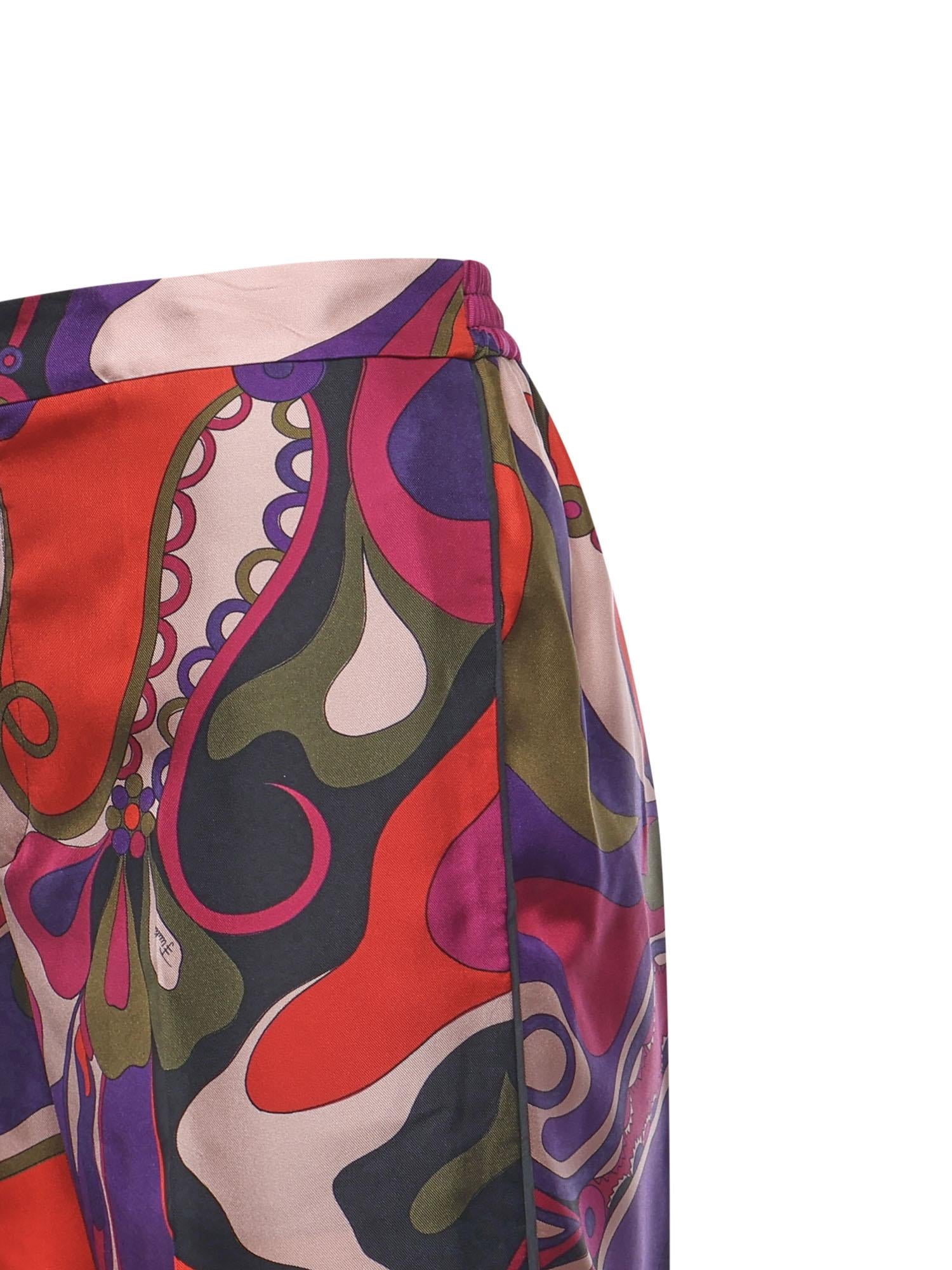 Pantaloni in seta con stampa Orchidee 5URT10 5U731017 PUCCI 
