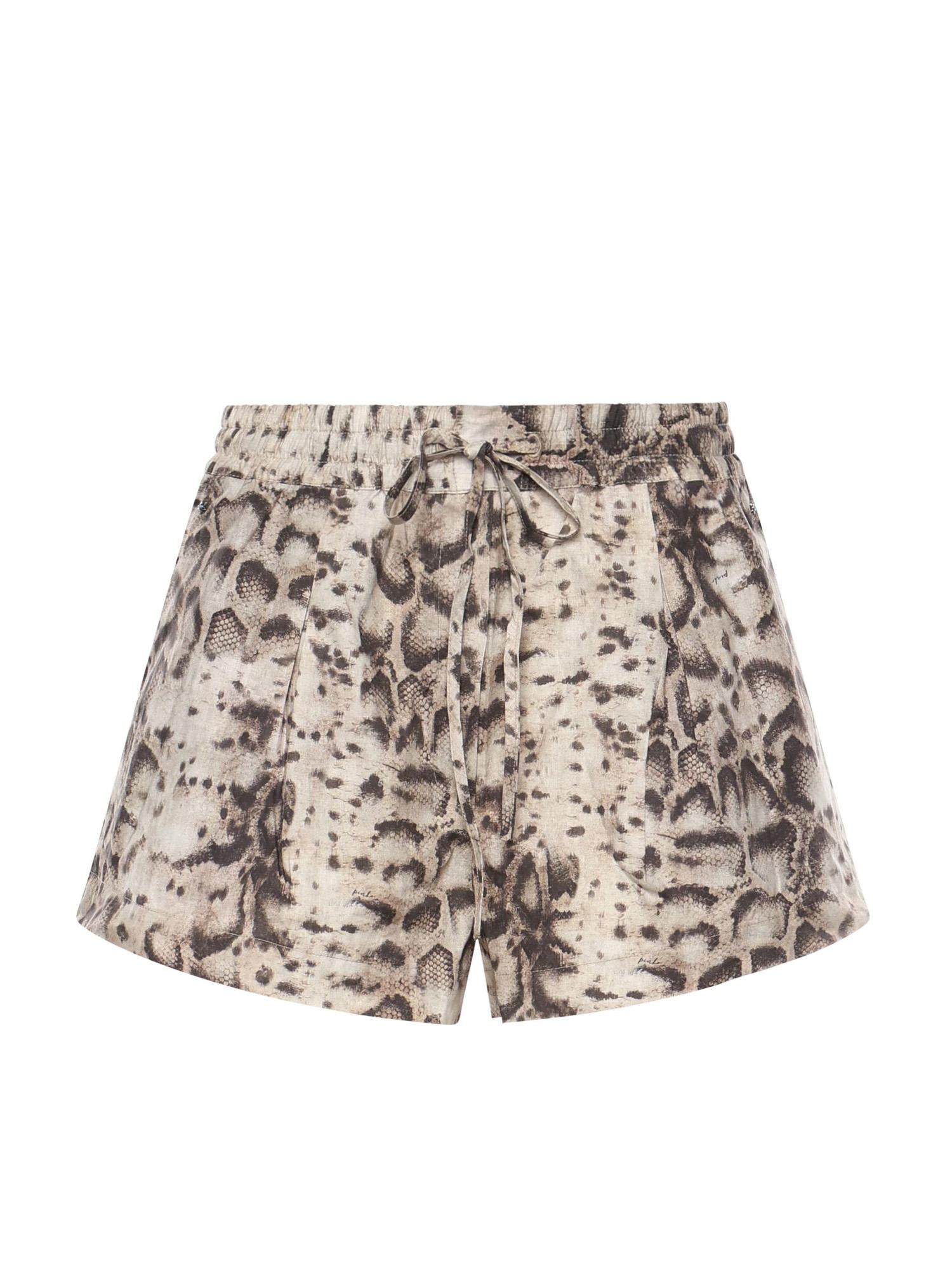 Shorts con motivo snake in cotone 106964 A3B1CZ9 PINKO 