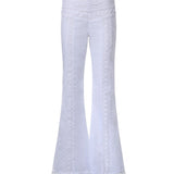 Pantaloni Vianora in voile di cotone e pizzo 261501 WHITE CHARO RUIZ 