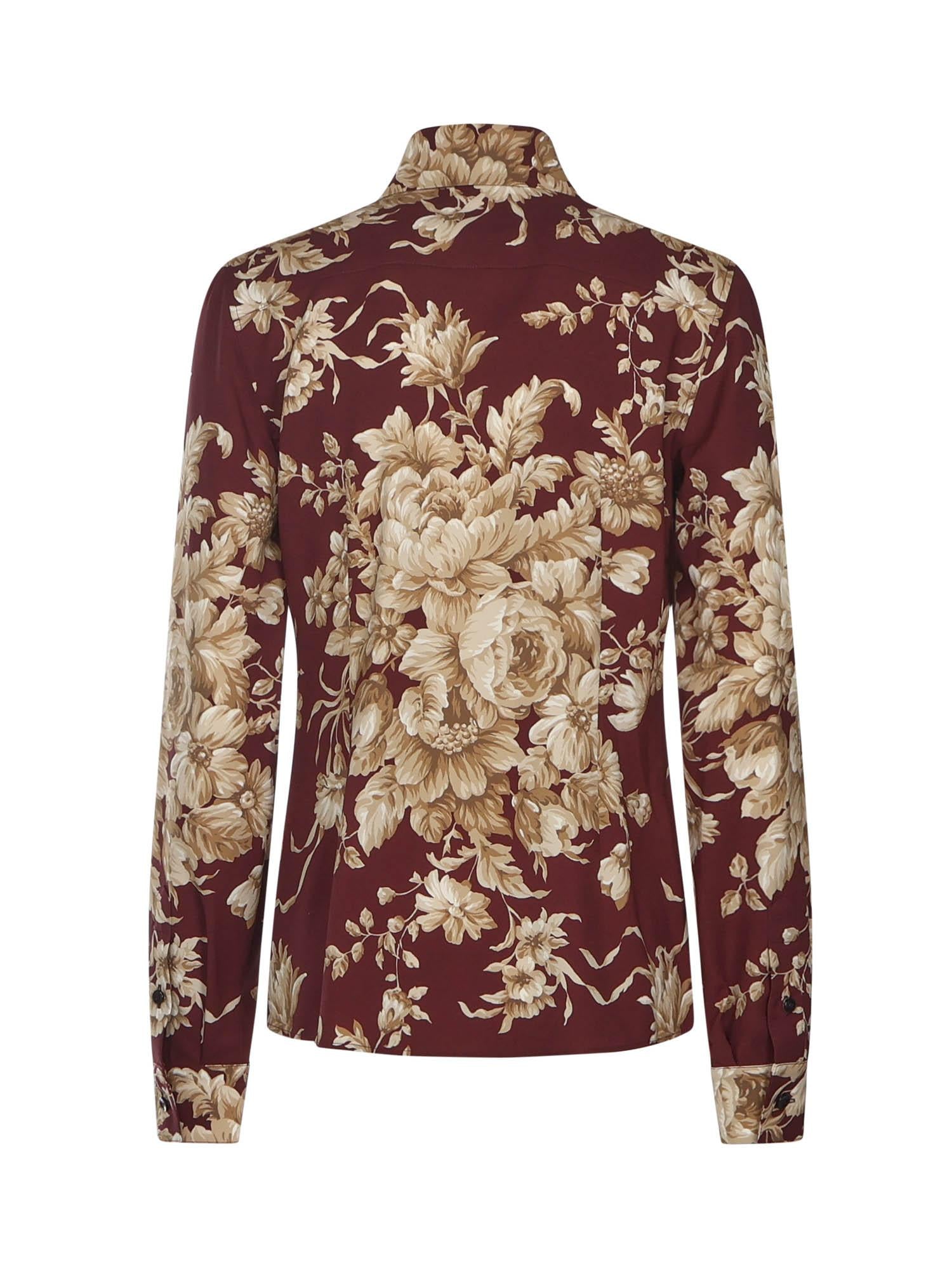 Camicia in charmeuse stampa Rose F5R64T FSA7YHR4OX DOLCE & GABBANA 