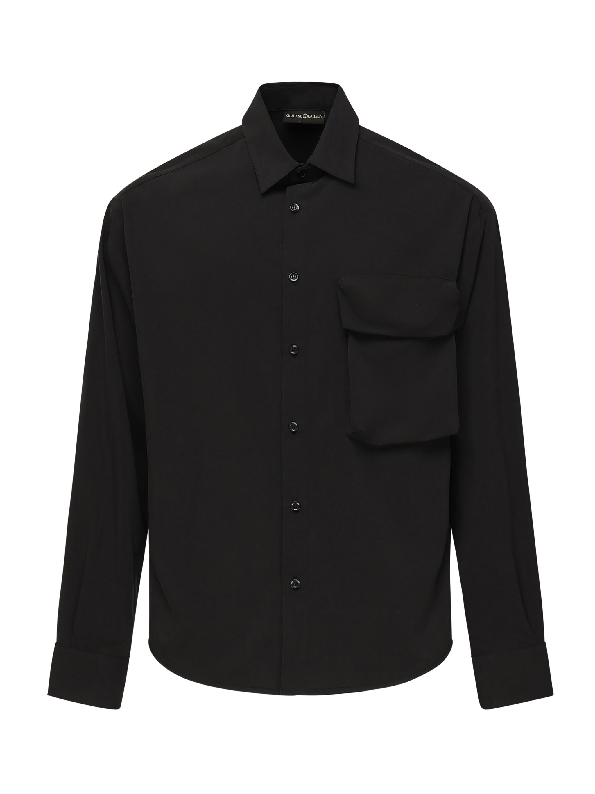 Camicia con tasca sul petto WOLF -NERO GIULIANO GALIANO 