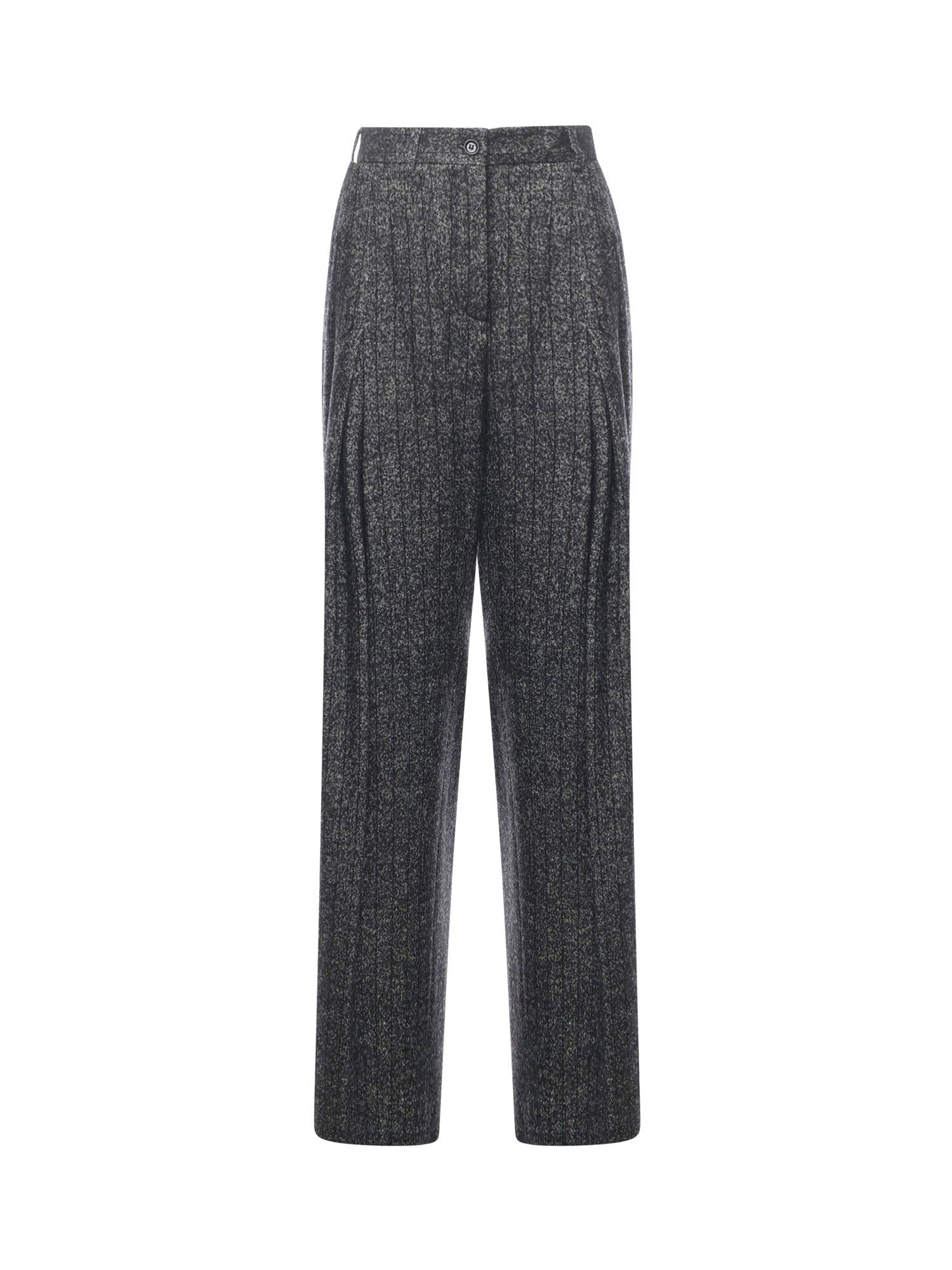 Pantaloni in lana rigata FTDC7T FRZANS8051 DOLCE & GABBANA 