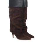 Stivali in pelle scamosciata PX1685XV0SN CIOCCOLATO BLACK PARIS TEXAS 