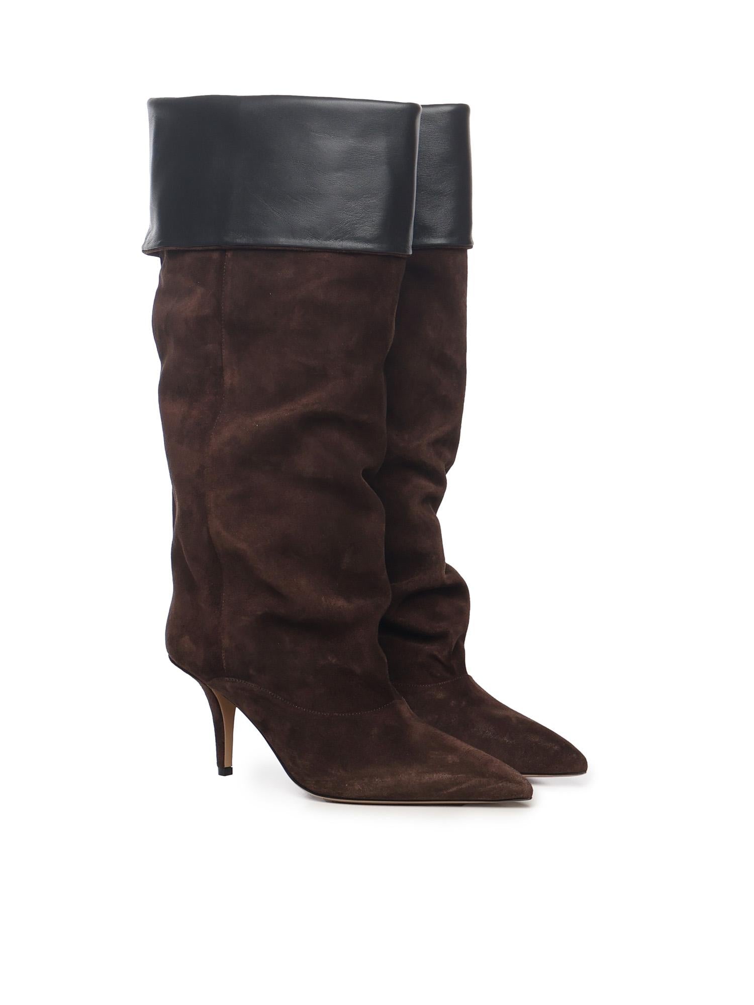 Stivali in pelle scamosciata PX1685XV0SN CIOCCOLATO BLACK PARIS TEXAS 