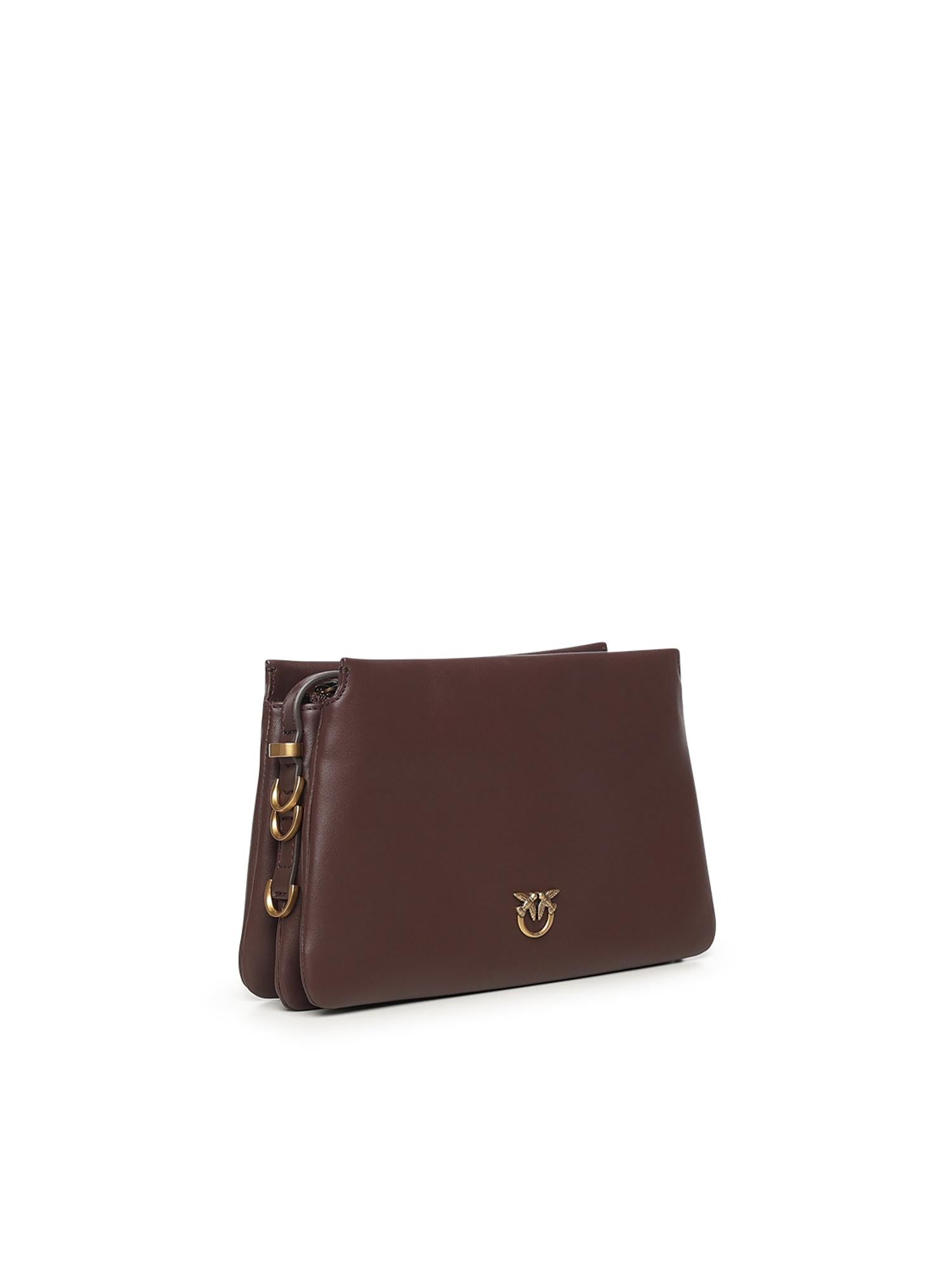 Borsa a tracolla Mini One, Two, Three Bag in pelle<BR/> 105883 A0QOLA7Q PINKO 