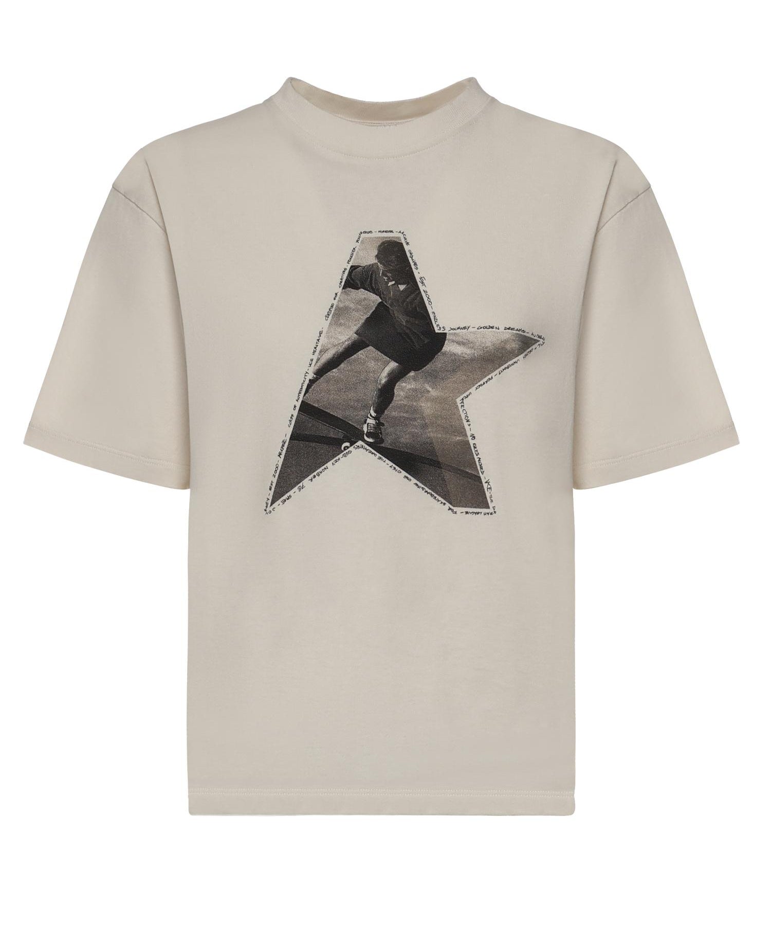 T-shirt con stampa in cotone GWP01874 P00237211560 GOLDEN GOOSE 