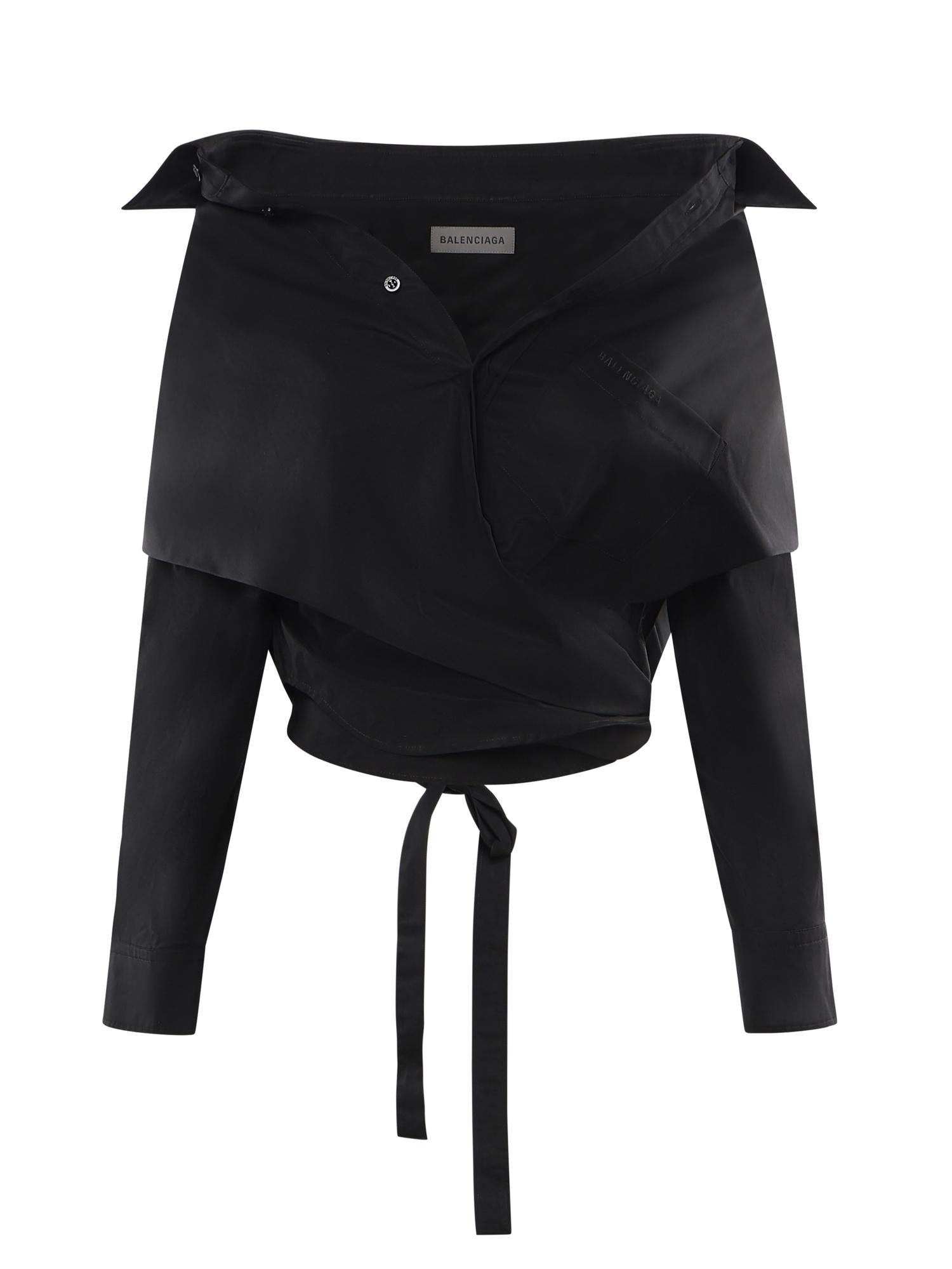 Camicia cropped in cotone 872123 TUM201000 BALENCIAGA 