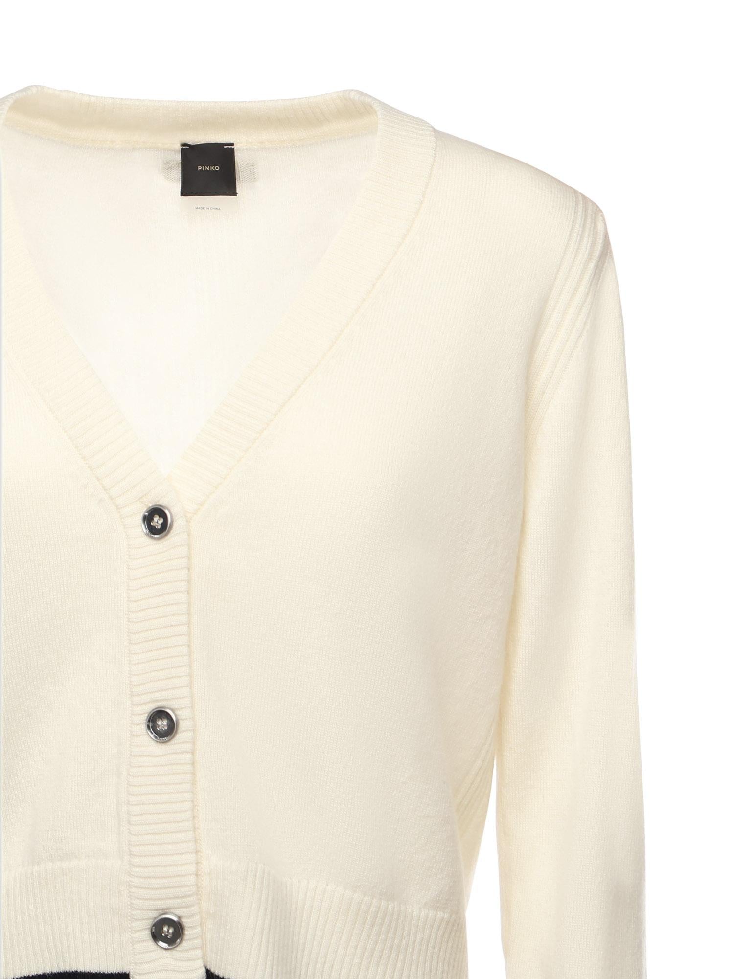 Cardigan con scollo a V<BR/> 105447 A2Q9Z13 PINKO 