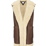 Gilet lungo in pelle e montone<BR/> 832381 V5VK08979 BOTTEGA VENETA 