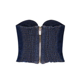 Top a cuore in denim 104722000 NAVY MAGDA BUTRYM 