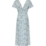 Abito in lino con ricamo orchidea 80AAO438 NR015V67 GENNY 