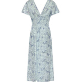 Abito in lino con ricamo orchidea 80AAO438 NR015V67 GENNY 