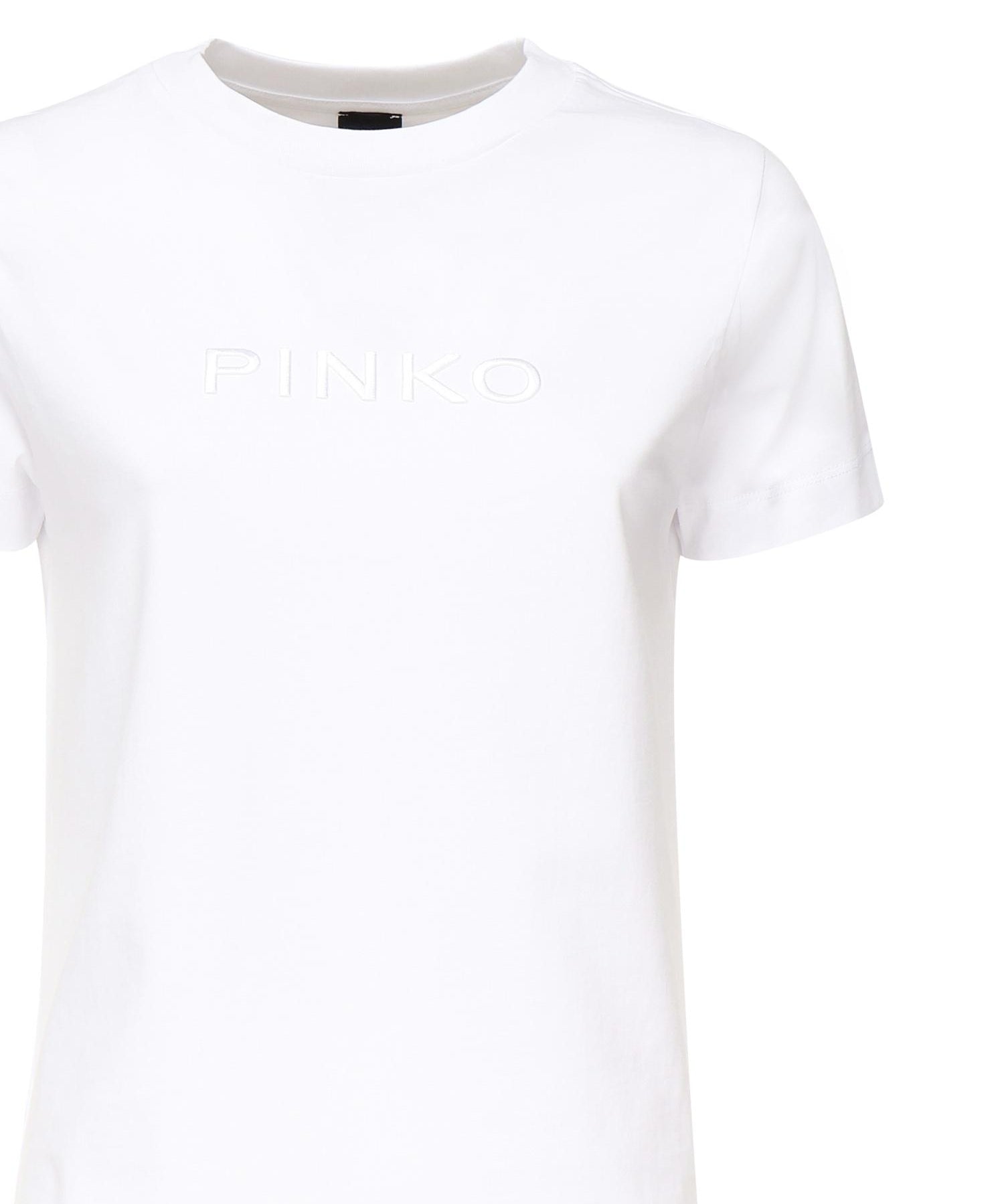T-shirt con ricamo logo lettering 101752 A2RDZ04 PINKO 