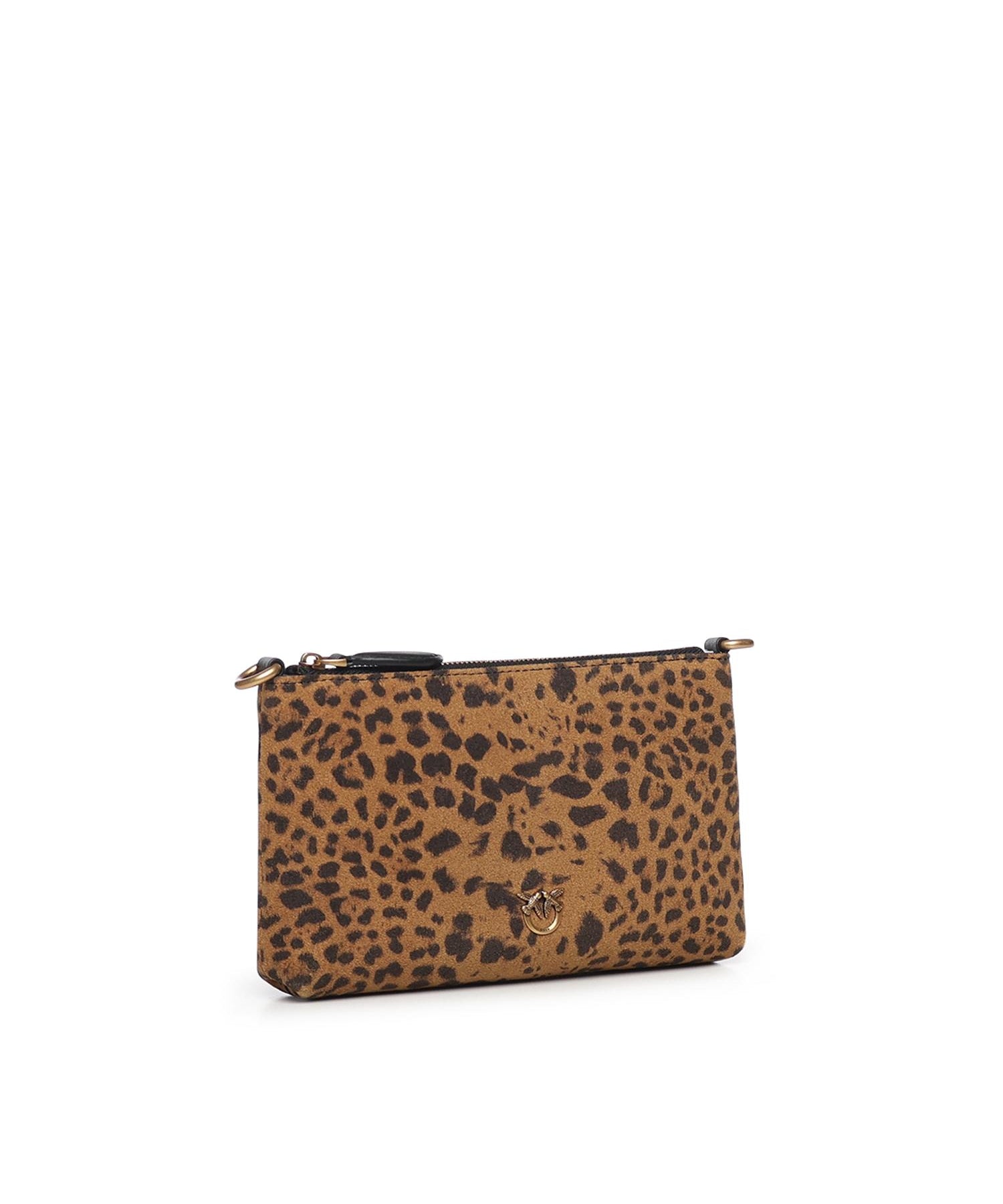 Bustina piccola a tracolla in suede leopardato 104277 A32AM35Q PINKO 