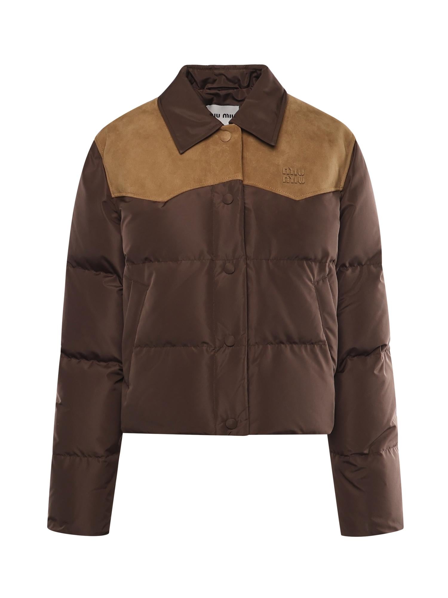 Piumino in pongé con suede ML1371 18Q0F0201 MIU MIU 