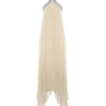 Abito lungo in chiffon plissé con ricami metallici A0426115 1471 ALBERTA FERRETTI 