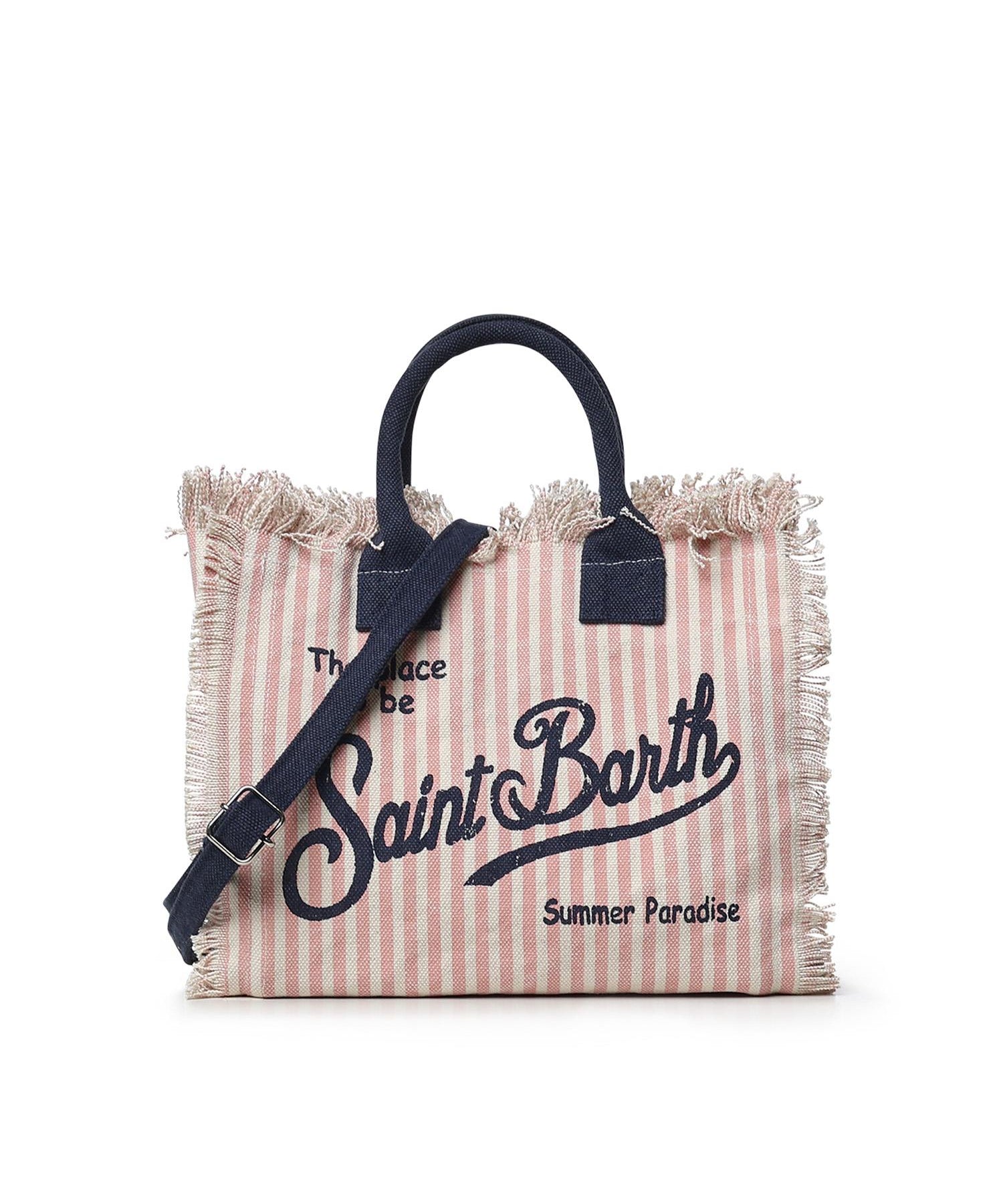 Borsa Colette in canvas a righe COL0001 03448L MC2 SAINT BARTH 