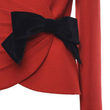 Giacca in wool crepe con fiocco a contrasto 7B0CE520 9Q09QK VALENTINO GARAVANI 