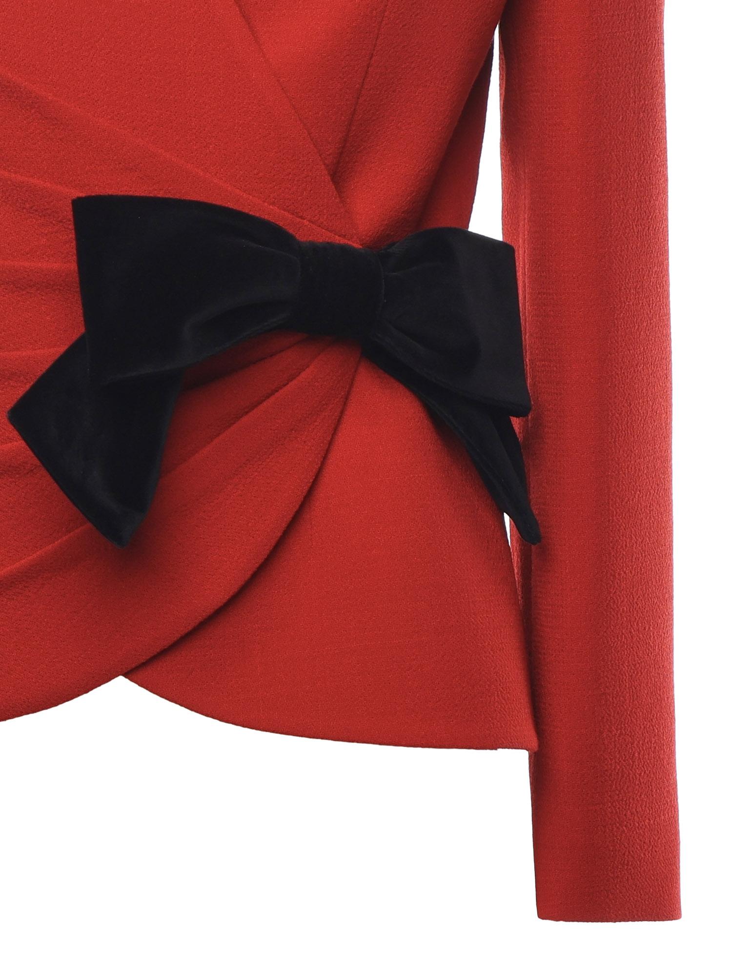 Giacca in wool crepe con fiocco a contrasto 7B0CE520 9Q09QK VALENTINO GARAVANI 