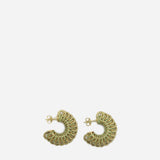 Orecchini disc in argento placcato oro e cristalli<BR/> 665778 VX8213707 BOTTEGA VENETA 