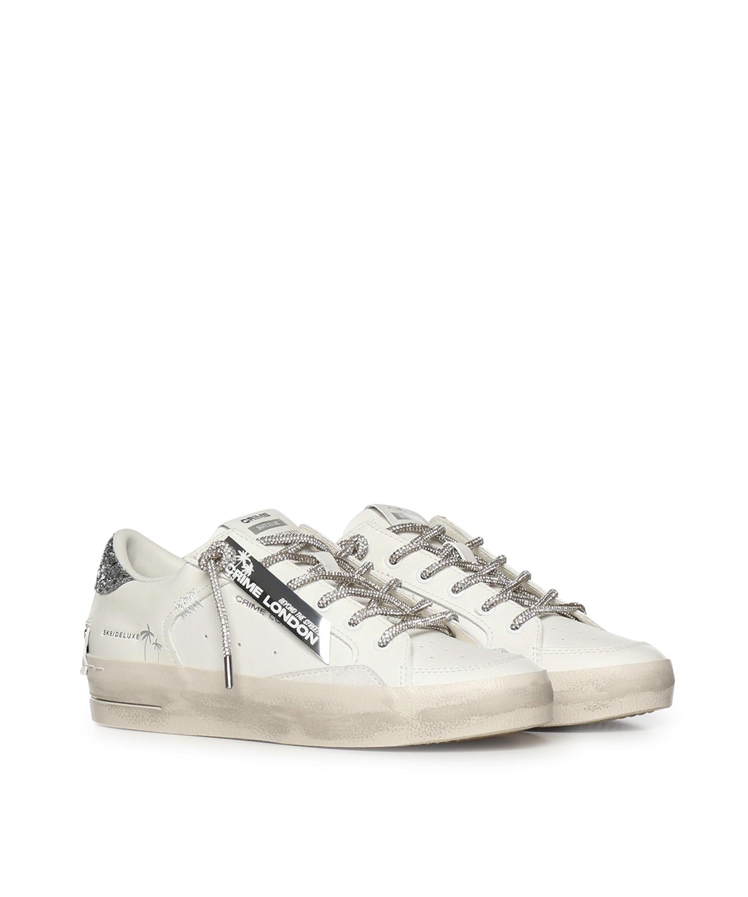 Sneaker Sk8 Deluxe in pelle<BR/> 29111PP8 WHITE CRIME LONDON 