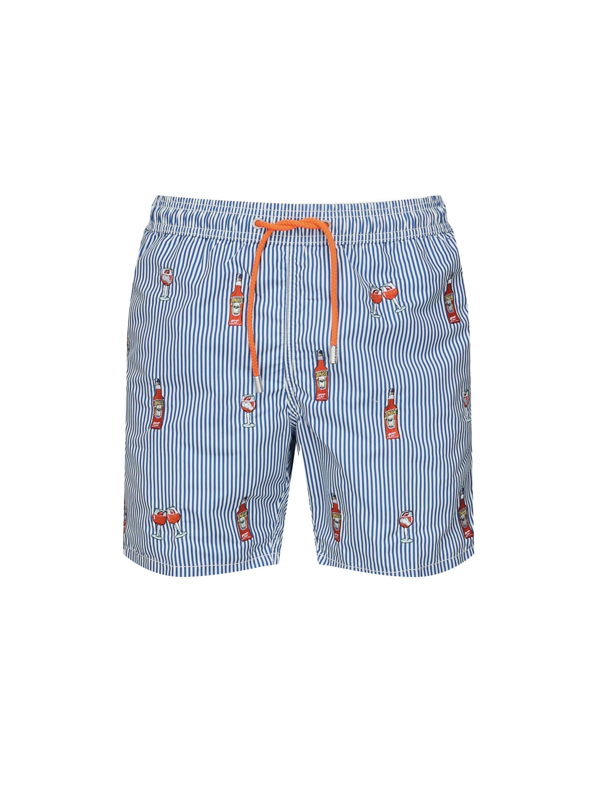 Costume da bagno a righe con stampa GUS0007 02762H MC2 SAINT BARTH 