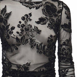 Maglia trasparente stampa flock 105601 A2QDZD0 PINKO 
