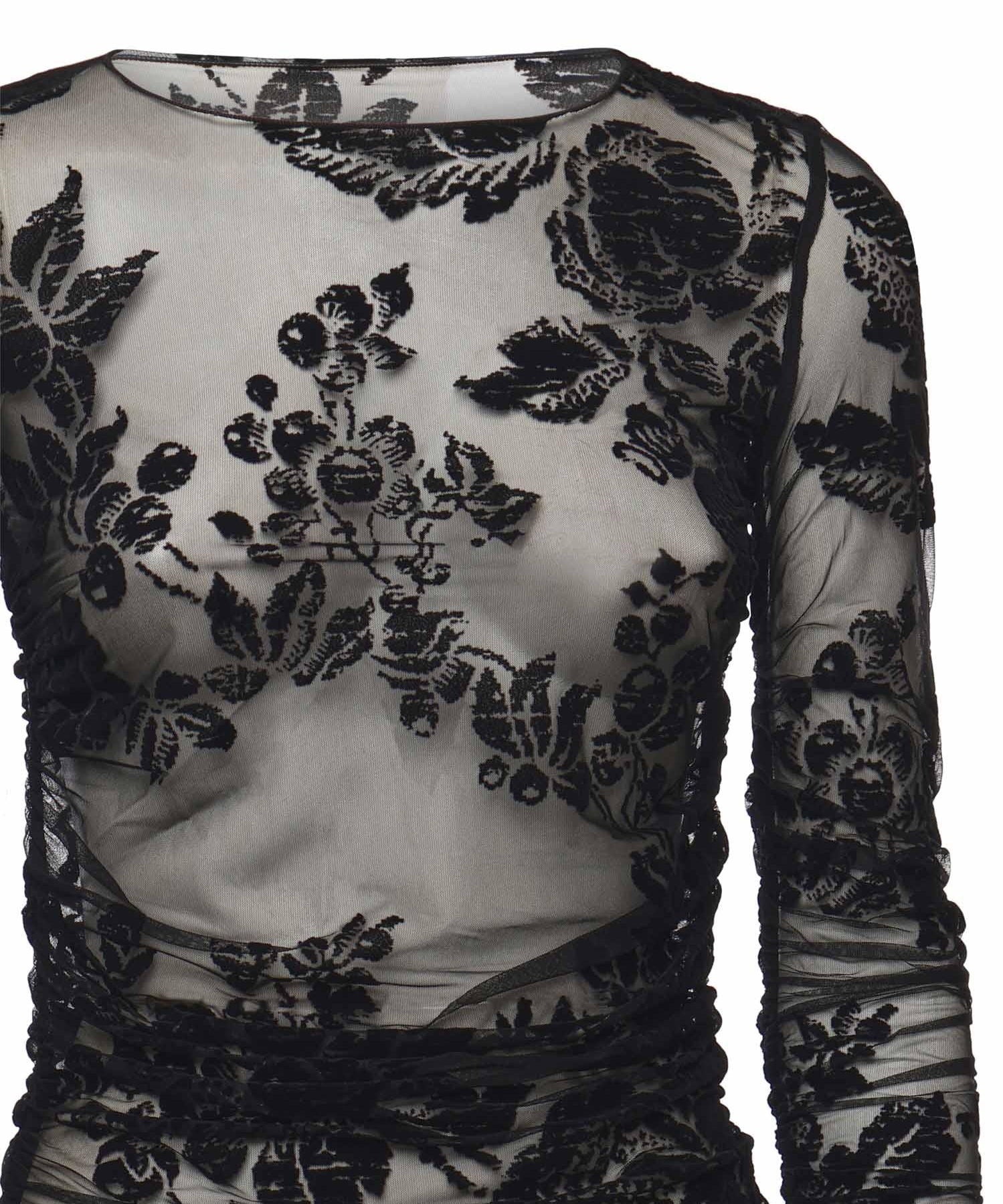 Maglia trasparente stampa flock 105601 A2QDZD0 PINKO 