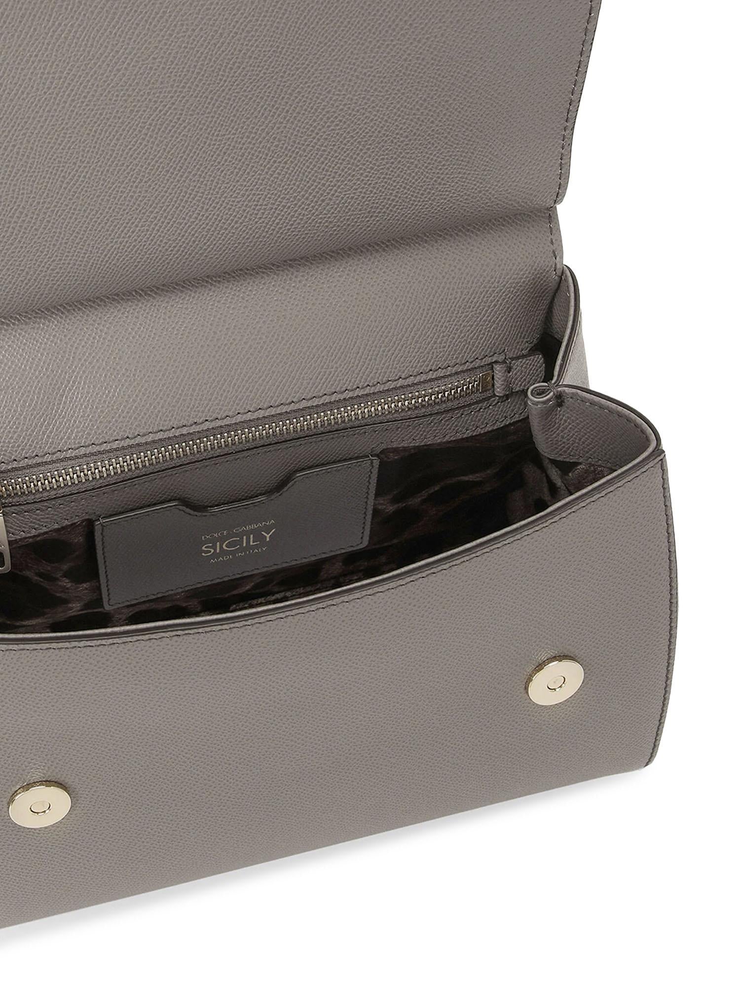 Borsa a mano Sicily grande in pelle Dauphine BB6002 B100180045 DOLCE & GABBANA 