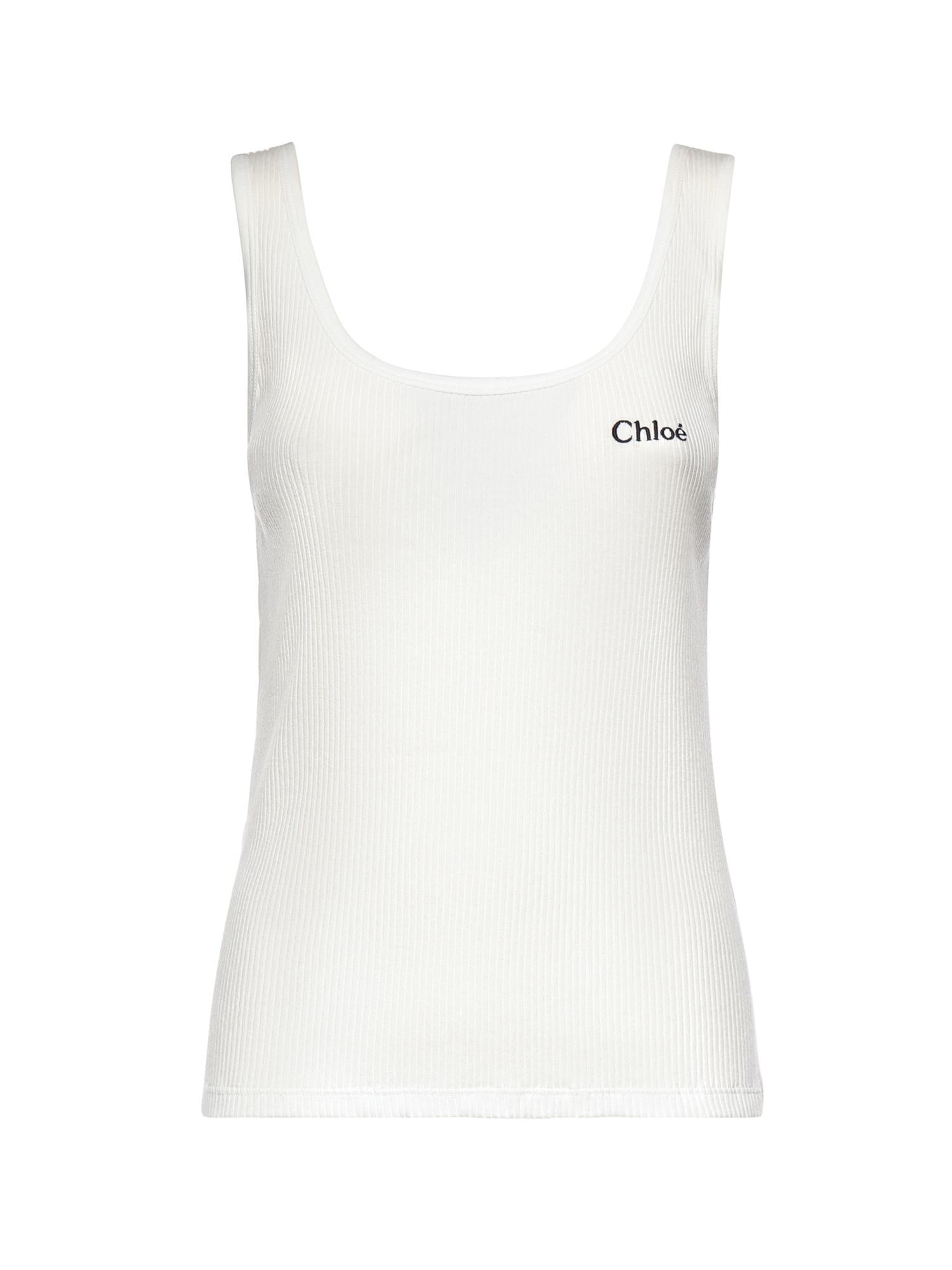 Tank top con logo in jersey CH25SJH12180 101 CHLOÉ 
