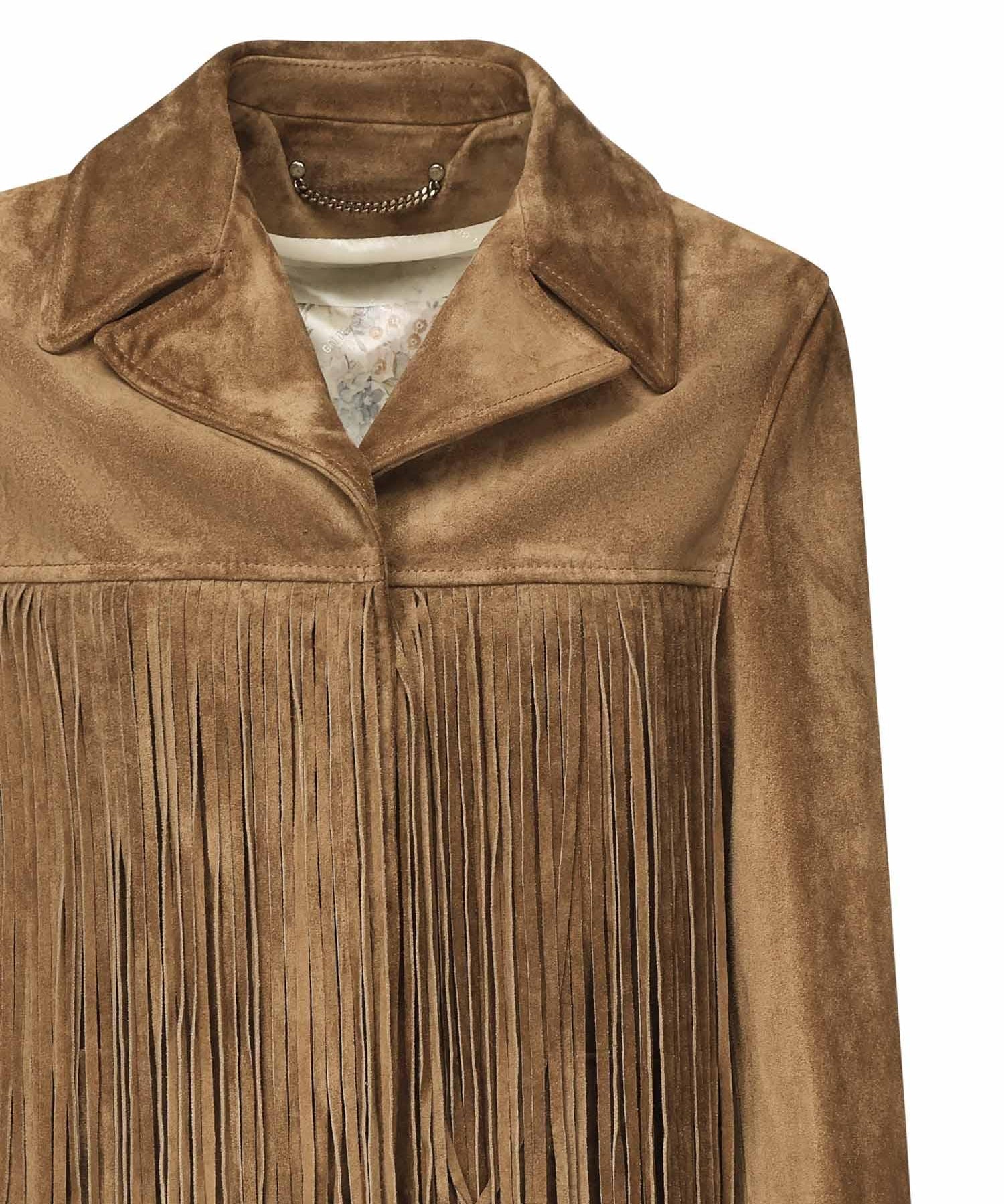 Giacca con frange in suede <BR/> GWP02368 P00216055678 GOLDEN GOOSE 