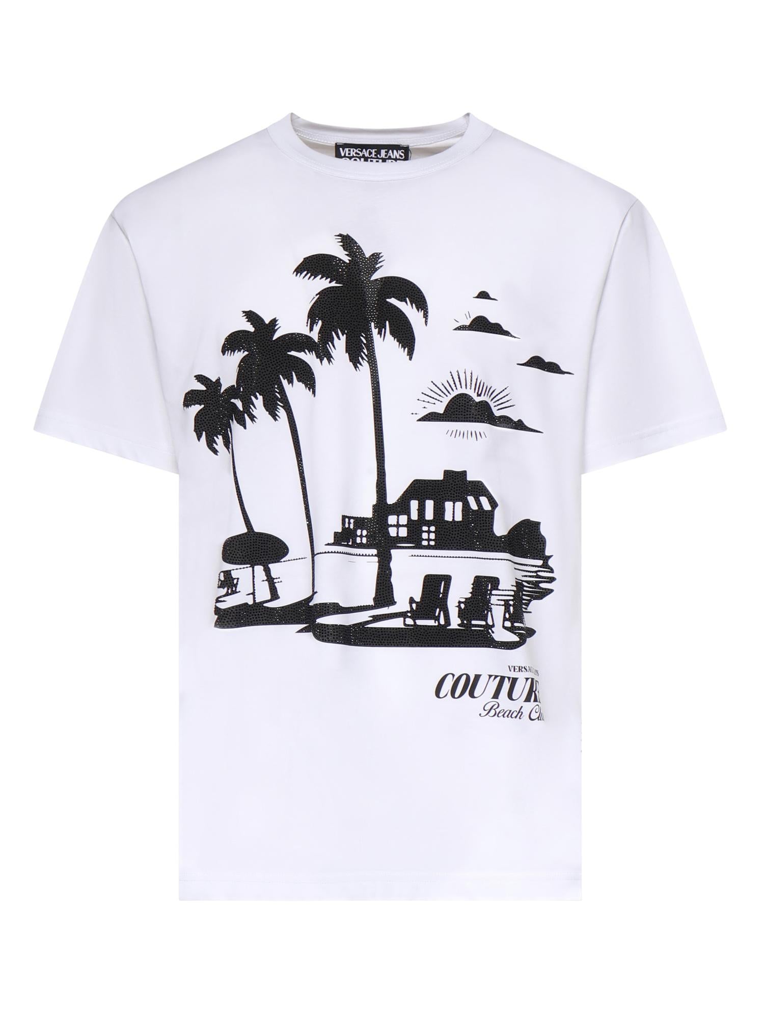 T-shirt in jersey di cotone con stampa 80GAHT11 CJ00T3 VERSACE JEANS COUTURE 
